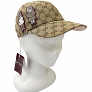 全新未使用商品 □ GUCCI 2025 年 847862 Higuchi Yuko Beau & Boris GG 帆布羊皮日本限量版棒球帽 米色 M/57cm 義大利製造 男士正品 附防塵袋