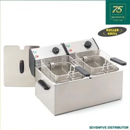 ROLLER GIRLL เตาทอดไฟฟ้า เตาทอด หม้อทอดไฟฟ้า หม้อทอด เตาทอดตั้งโต๊ะ ขนาด8ลิตรx2ถัง ROL1-FD80D รับประ