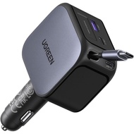 UGREEN 145W 4-Port Retractable Car Charger 3C1A USB C Fast Charger with 60W Retractable Cable Cigare