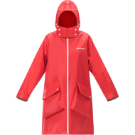 Ohsunny Áo mưa thời trang tái sử dụng áo gió ngoài trời trùm đầu màu đỏ áo khoác mưa nữ áo choàng th