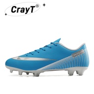 CrayT รองเท้าฟุตบอลชายใหม่ AG spikes กีฬากลางแจ้ง spikes CR7 รองเท้าฟุตซอลต่ำ รองเท้าฟุตบอลขนาดบวก