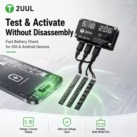 2UUL BT05 Multi-Line Battery Activation Test Board 3 Channel Disassembly Free Phone Battery Tool Fas
