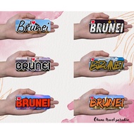 OHANA .. Rectangle Rubber Ref Magnet Souvenir - I Love Brunei Design