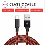 New!! DATA CABLE TYPE-C FAST CHARGING CABLE FOR TYPE C 2.4A 2M