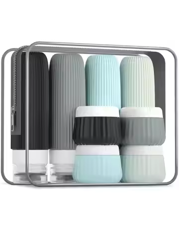 Toiletries Travel Bottles 【8Pcs】 3 Ounces (about 85 Grams), Toiletries Travel Containers, Leak-Proof