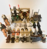 LEGO Star Wars minifigures 樂高星際大戰系列，包含多個人偶和建築物。人偶包括R2-D2、C-3PO, Luke Skywalker, Han Solo, Obi wan Ke