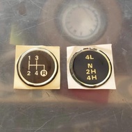 4x4 Jeep CJ7 top transmission knob sticker