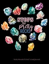 Stops For Pretty Rocks - Rock Hounds 8.5x11" Lined Journal for Women, Children (Black - Gemstone rin