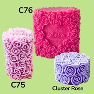 Cluster rose silicone flower mold, C75, C76