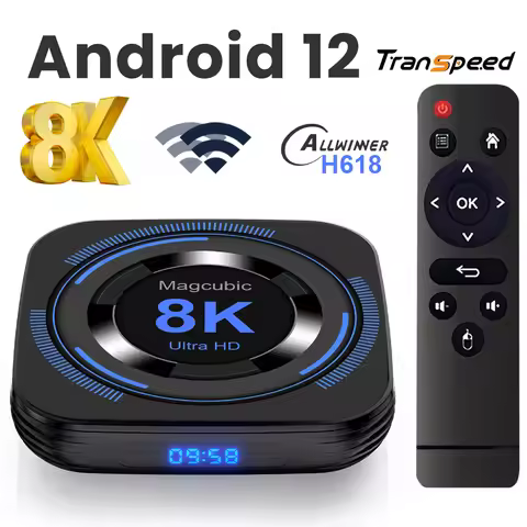 Magcubic Android 12 TV BOX Support 8K 4K BT Voice Media Player Set Top Box Allwinner H618 Dual Wifi 