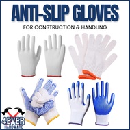 (1 Pair) Anti-Slip Gloves For Construction And Handling Rubber Gloves Dotted Cotton Gloves 4EVER