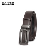 DAPPER เข็มขัดหนังแท้ ปรับสายได้ Ratchet Belt with Matte Automatic Buckle สีน้ำตาล