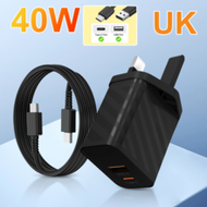 40W USB-C Wall Charger, Android Plug, USB-C Fast Charger Dual Port USB + Type-C Adapter With 4.9ft C