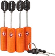 4 Pack TSA Approved Luggage Locks with Keys for Travel – Flexible Ultra Secure Mini Key Padlock &amp; Metal Zinc Alloy Material – Orange