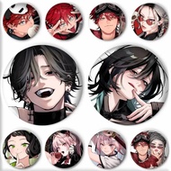 Manga Series Gokurakugai Cartoon Style Badge Brooches On Backpack Decoration Round Enamel Pins For A