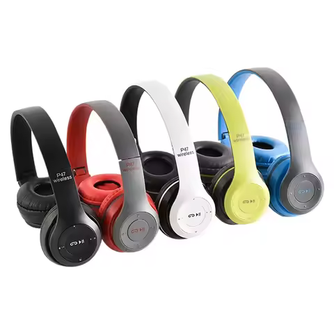 P47 Headset 5.0 Bluetooth Headset Folding Series Wireless Sports Game Stereo Headset for iPhone Xiao