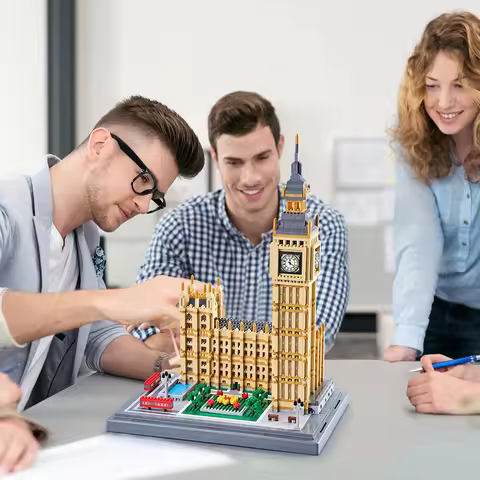 6473pcs London Big Ben Building Blocks Set World's Famous Architecture Model Micro Bricks High Diffi