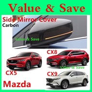 Mazda CX5 CX8 Side Mirror Cover Protector Carbon CX-5 2017 - 2024 CX-8 Car Accessories Exterior Door