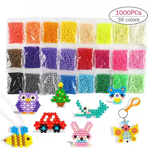 1000PCs Magic Water Sticky Beads Children 36colors OPP Bags Crystal Color Spray Puzzle for Kids Gift