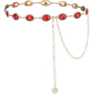 NEOREAL Chain Belt Concho Metal Western Women Cowgirl Turquoise Rhinestone for Dress Jeans Country C