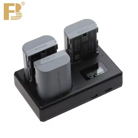 FB LP-E6 Battery Charger 3 Slot Charger for Canon EOS 5D Mark II III 50D 6D 60D 7D 70D 80D 90D 6D 7D