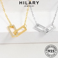 HILARY JEWELRY Perak For Women Pendant Gold 925 Double Leher Moissanite Korean Exquisite Rantai Original Accessories Necklace Sterling Ring Diamond Chain 純銀項鏈 Silver Perempuan N66