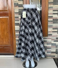 ROK PAYUNG KOTAK FLANEL/ ROK PAYUNG/ ROK MOTIF/ ROK LEBAR/ FASHION WANITA/ ROK UMBRELLA/ MAXI SKIRT