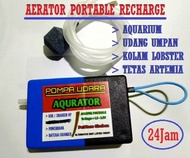 Aerator Portable Charger Pompa Udara Oksigen Casan 24 jam Airpump Akuarium Udang Umpan Mini