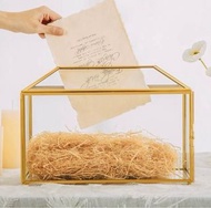 Gold Glass Card Box - 婚禮卡收納盒箱帶鎖