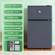 CAMEL ตู้เย็นสองประตู 2.2Q/62L ทำงานเงียบ ประหยัดพลังงาน เหมาะสำหรับเก็บอาหารแช่แข็งและวัตถุดิบสดระย