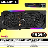 GIGABYTE RTX3070TI AORUS MASTER 8GD6X (3 FAN/6144 CUDA/192 TMU/96 ROP/256 BIT/19Gbps) GRAPHIC CARD