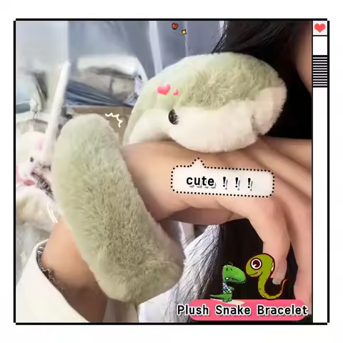 40cm Snake Plush Bracelet Multifunctional Hair Band Creative Zodiac Snake Chinese Mascot Cuff Bracel