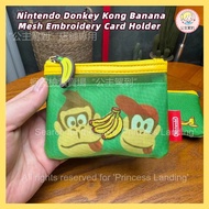 Japan Nintendo Donkey Kong Banana Mesh Embroidery Card Holder Dongqigang Zipper Coin Purse Cute Port