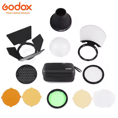 Godox AK-R1 Accessory Kit Barn Door Color Filters Snoot Diffuser Set for V1 V1Pro V100 AD100Pro AD20