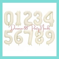 [DV88] 32" Cream White Number Foil Balloon 0-9 Number Balloon Foil Balloon