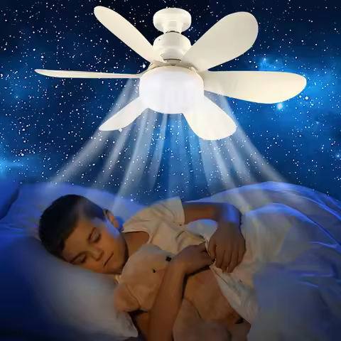 Ceiling Fan Lighting Dimmable Light Color Temperature Modern Ceiling Mount Remote Control Smart E27