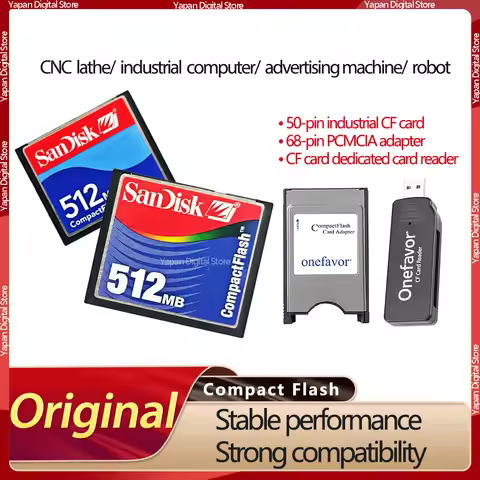 SanDisk CompactFlash 512MB CF Cards Cameras Memory Cards Industrial Compact Flash for Frank, Fanuc, 