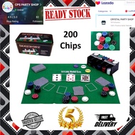 [ CPS ] Poker Set - 200 Poker Chip & Card - Poker Theme - READY STOCK (Posting at KL)