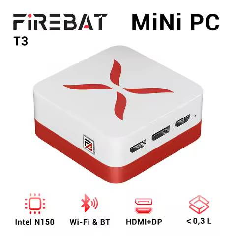 Firebat T3 Mini PC Intel Alder Lake N150 Windows 11 Pro Mini PC 12GB DDR4 M.2 512GB PCIe SSD WiFi 5 