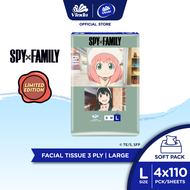 ♞Vinda Deluxe Facial Tissue Large 3ply Spy X Family Limited Edition (4x110s)※