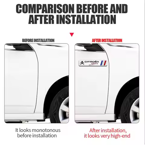 Car Aluminum Body Stickers Trunk Badge Exterior Decoration Sticker For Citroen Sport C4 C3 C5 C1 C2 