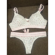 Set Bra Victoria's Secret size 34A(A75) Thong Logo Edge Underwear With XS S M L