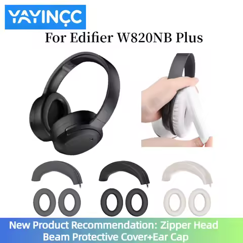 YAYINCC Silicone ear cap/zipper head beam protective cover for Edifier W820NB Plus Headset soft Anti