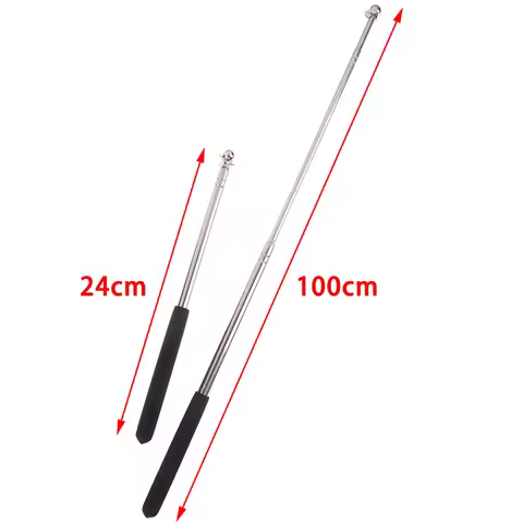 1PC 1 Meter Professional Touch Head Telescopic Flagpole Stainless Steel Telescopic Teacher Pointer B