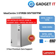 LENOVO IDEACENTRE 3 07IRB8 90VT00FPMI PC (i7-14700,16GB,1TB SSD,UHD GRAPHICS 770,WIN11)FREE USB KEYB