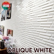 HUB 3D Foam Oblique White Home Decor Wall Sticker 77cm by 70cm
