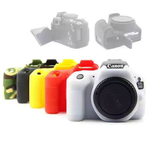 Rubber Silicon Case Soft Body Cover Protector Skin for Canon EOS 200D 250D / 200D II Rebel SL2 SL3 K