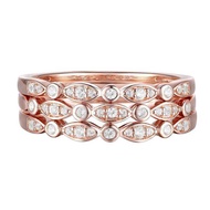 アンブランデッド レディース リング アクセサリー 14k Rose Gold Over Silver 1/4 Carat T.W. Diamond Stack Ring Set