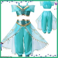 Animation Movie  Kids Prin cess Jasmine Aladdin Cosplay Party  Animation Costume
