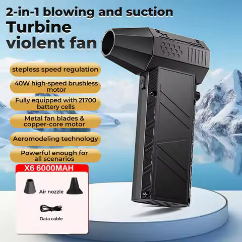 X6 Pro Violent Fan 550000RPM Powerful Air Blower Vacuum Dust Cleaner Type-C Charging Winds 53m/s Bru